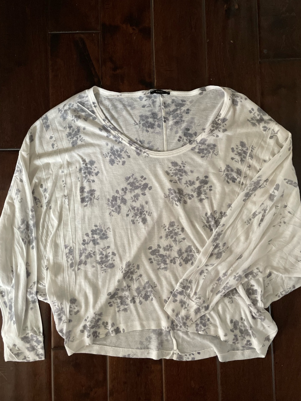 Light Floral Top - White with Gray Floral